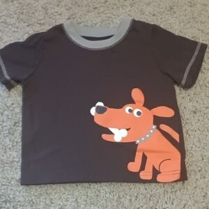 Carter's Brown Tee with Orange Dog Graphic